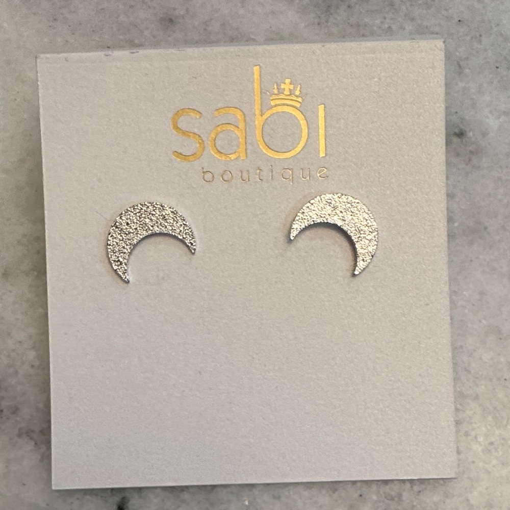 Silver Crescent Earrings